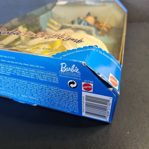 New Barbie Had a Little Lamb 1998 Nursery Rhyme Collector Edition Mattel Doll - Picture 6 of 6